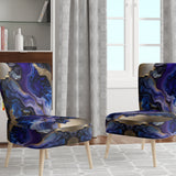 Abstract Geode Gold And Purple Marble - Modern Arm Chair