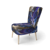 Abstract Geode Gold And Purple Marble - Modern Arm Chair