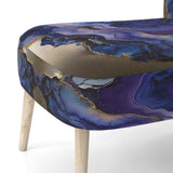 Abstract Geode Gold And Purple Marble - Modern Arm Chair