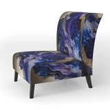 Abstract Geode Gold And Purple Marble - Modern Arm Chair