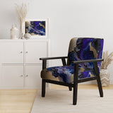 Abstract Geode Gold And Purple Marble - Modern Arm Chair