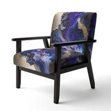 Abstract Geode Gold And Purple Marble - Modern Arm Chair