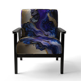 Abstract Geode Gold And Purple Marble - Modern Arm Chair