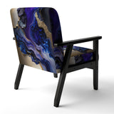 Abstract Geode Gold And Purple Marble - Modern Arm Chair