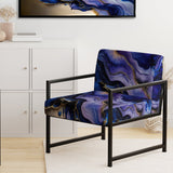 Abstract Geode Gold And Purple Marble - Modern Arm Chair
