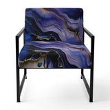 Abstract Geode Gold And Purple Marble - Modern Arm Chair