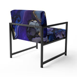 Abstract Geode Gold And Purple Marble - Modern Arm Chair