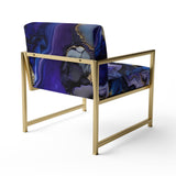 Abstract Geode Gold And Purple Marble - Modern Arm Chair