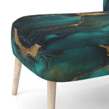 Abstract Geode Marble Green And Gold - Modern Arm Chair