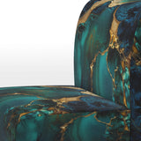 Abstract Geode Marble Green And Gold - Modern Arm Chair
