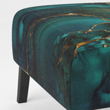 Abstract Geode Marble Green And Gold - Modern Arm Chair