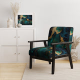 Abstract Geode Marble Green And Gold - Modern Arm Chair