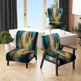 Abstract Geometric Green And Yellow - Modern Arm Chair