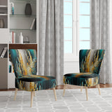 Abstract Geometric Green And Yellow - Modern Arm Chair