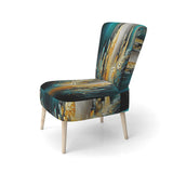 Abstract Geometric Green And Yellow - Modern Arm Chair