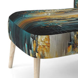 Abstract Geometric Green And Yellow - Modern Arm Chair