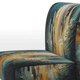 Abstract Geometric Green And Yellow - Modern Arm Chair