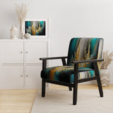 Abstract Geometric Green And Yellow - Modern Arm Chair