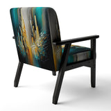 Abstract Geometric Green And Yellow - Modern Arm Chair