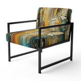 Abstract Geometric Green And Yellow - Modern Arm Chair
