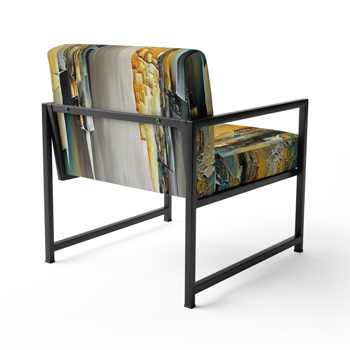 Abstract Geometric Green And Yellow - Modern Arm Chair