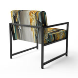 Abstract Geometric Green And Yellow - Modern Arm Chair