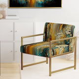 Abstract Geometric Green And Yellow - Modern Arm Chair