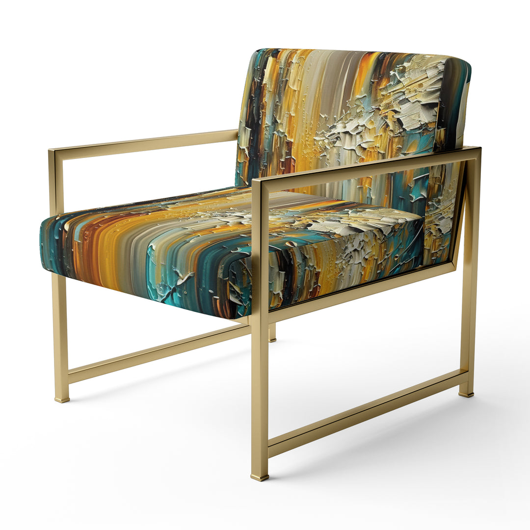 Abstract Geometric Green And Yellow - Modern Arm Chair