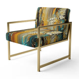 Abstract Geometric Green And Yellow - Modern Arm Chair