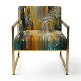 Abstract Geometric Green And Yellow - Modern Arm Chair