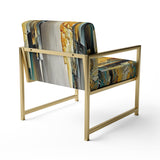 Abstract Geometric Green And Yellow - Modern Arm Chair