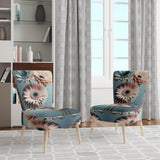Orange Gerbera Hyper Realistic Flowers - Traditional Accent Slipper Chair