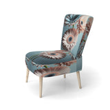 Orange Gerbera Hyper Realistic Flowers - Traditional Accent Slipper Chair