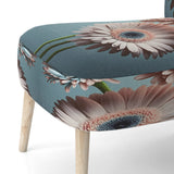 Orange Gerbera Hyper Realistic Flowers - Traditional Accent Slipper Chair