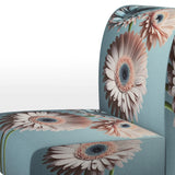 Orange Gerbera Hyper Realistic Flowers - Traditional Accent Slipper Chair