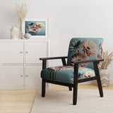 Orange Gerbera Hyper Realistic Flowers - Traditional Accent Slipper Chair