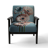 Orange Gerbera Hyper Realistic Flowers - Traditional Accent Slipper Chair