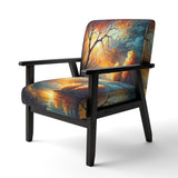Forest Scenery By A Lake - Traditional Arm Chair