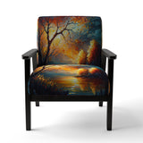 Forest Scenery By A Lake - Traditional Arm Chair