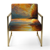 Forest Scenery By A Lake - Traditional Arm Chair