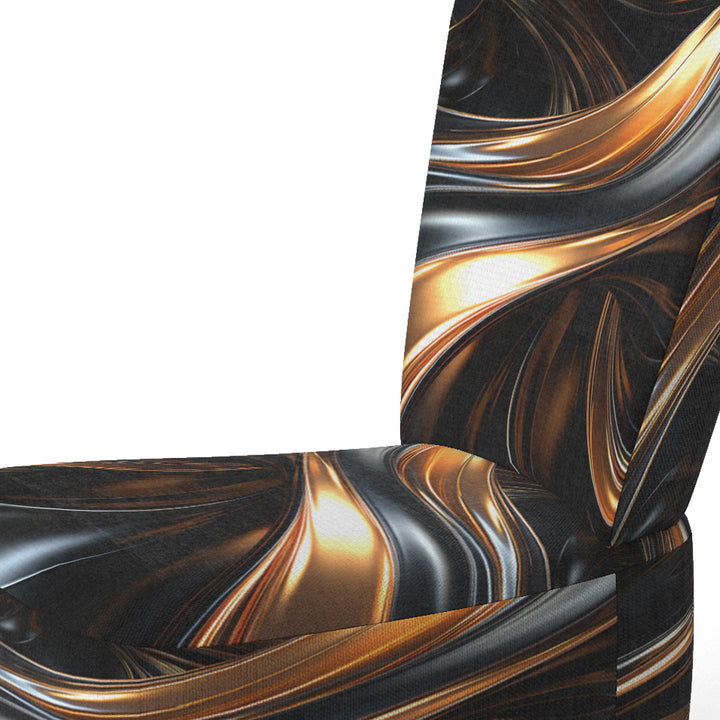 Gold Grey Abstract Fractal Reflections - Upholstered Modern Accent Chairs