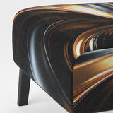 Gold Grey Abstract Fractal Reflections - Upholstered Modern Accent Chairs