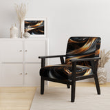 Gold Grey Abstract Fractal Reflections - Upholstered Modern Accent Chairs