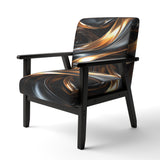 Gold Grey Abstract Fractal Reflections - Upholstered Modern Accent Chairs