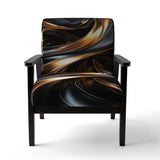Gold Grey Abstract Fractal Reflections - Upholstered Modern Accent Chairs