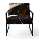 Gold Grey Abstract Fractal Reflections - Upholstered Modern Accent Chairs