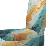 Yellow Teal Abstract Fractal Infinite Ripples - Modern Arm Chair