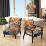 Yellow Beige Abstract Fractal Infinite Symphony - Modern Accent Side Chair
