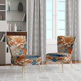 Yellow Beige Abstract Fractal Infinite Symphony - Modern Accent Side Chair