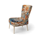 Yellow Beige Abstract Fractal Infinite Symphony - Modern Accent Side Chair